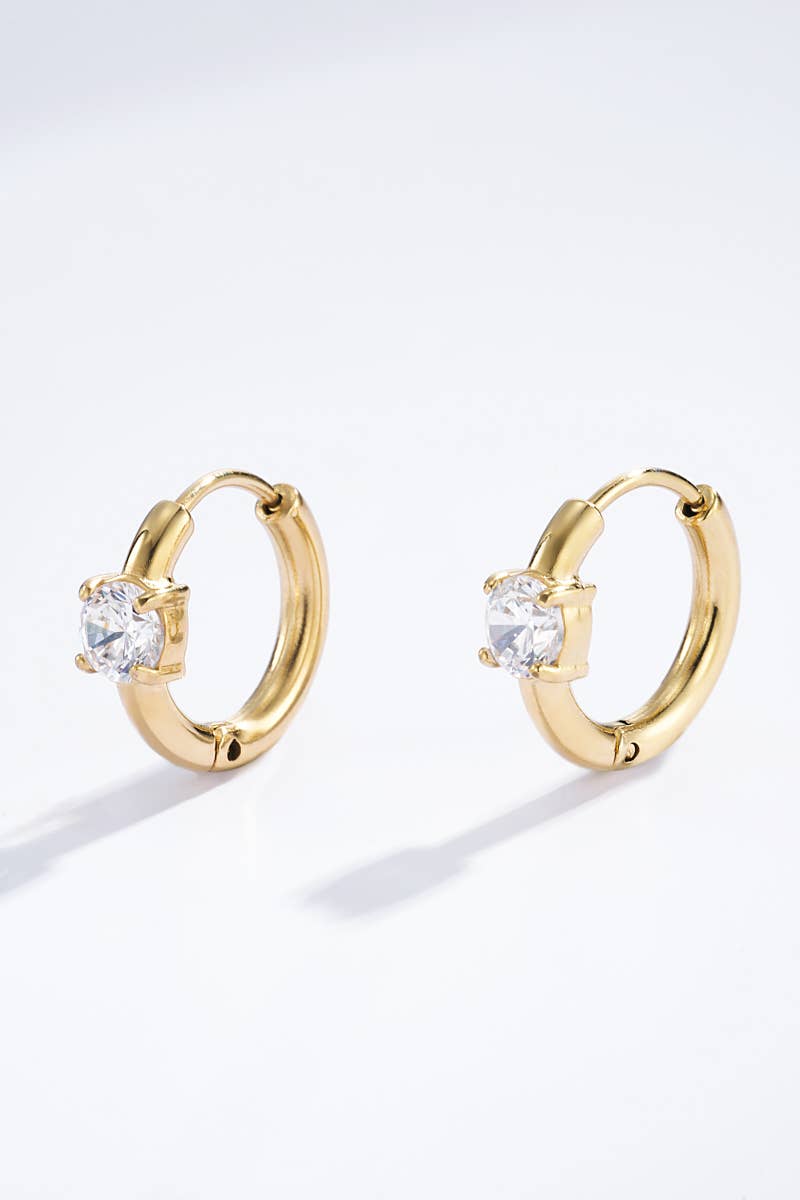 Boucles d'oreilles "Solitaire Doré"
