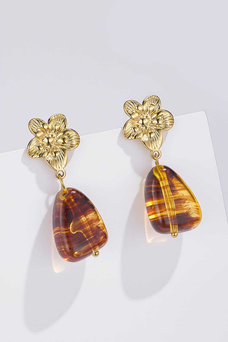 Boucles d'oreilles Fleur d’Ambre