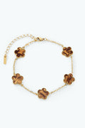 Bracelet mixte Orchidée marron