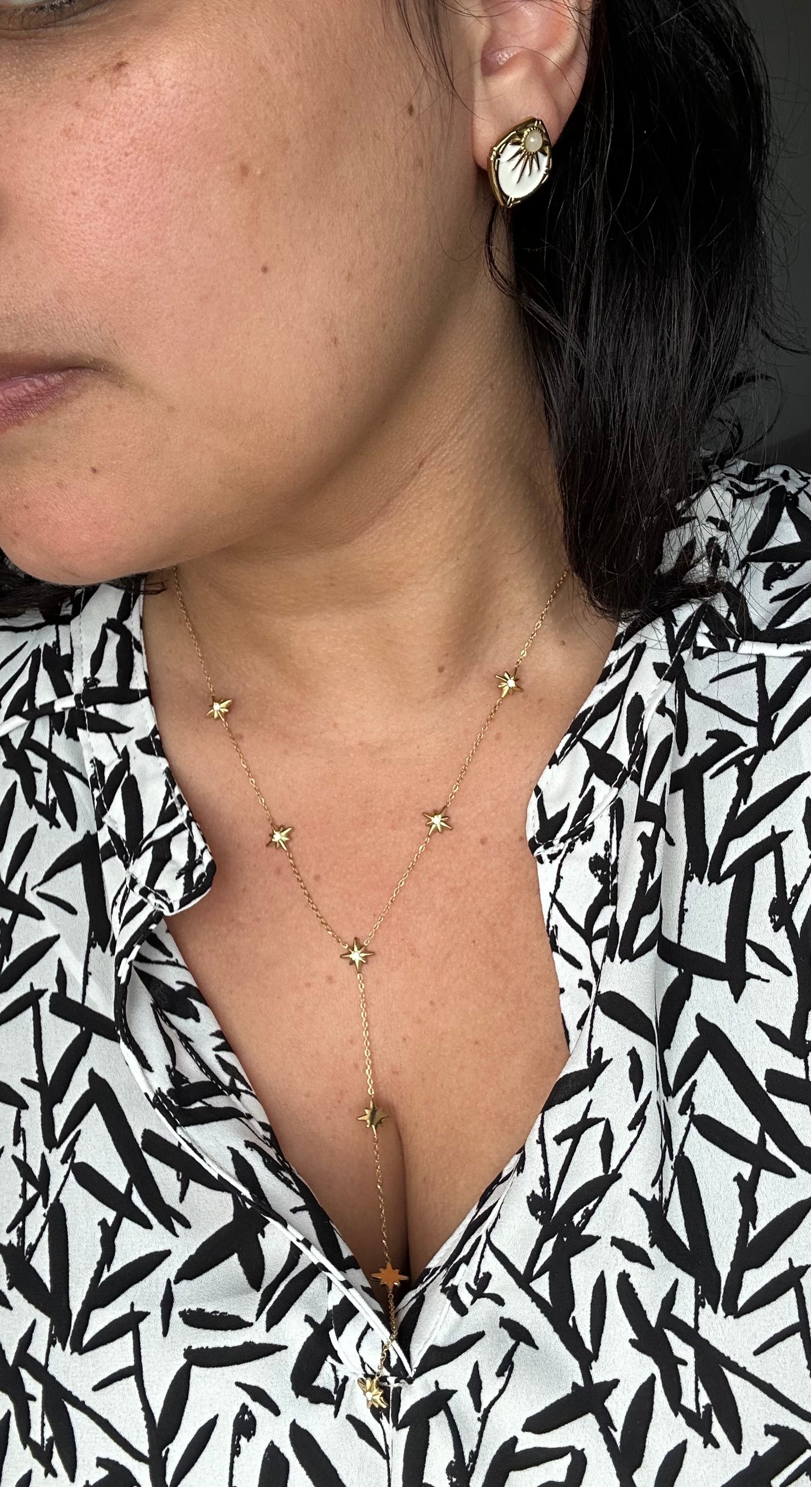 Collier "Constellation" – Chaîne Longue Étoiles Dorées