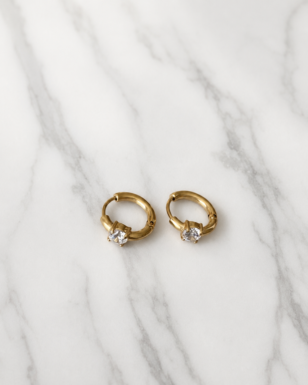 Boucles d'oreilles "Solitaire Doré"