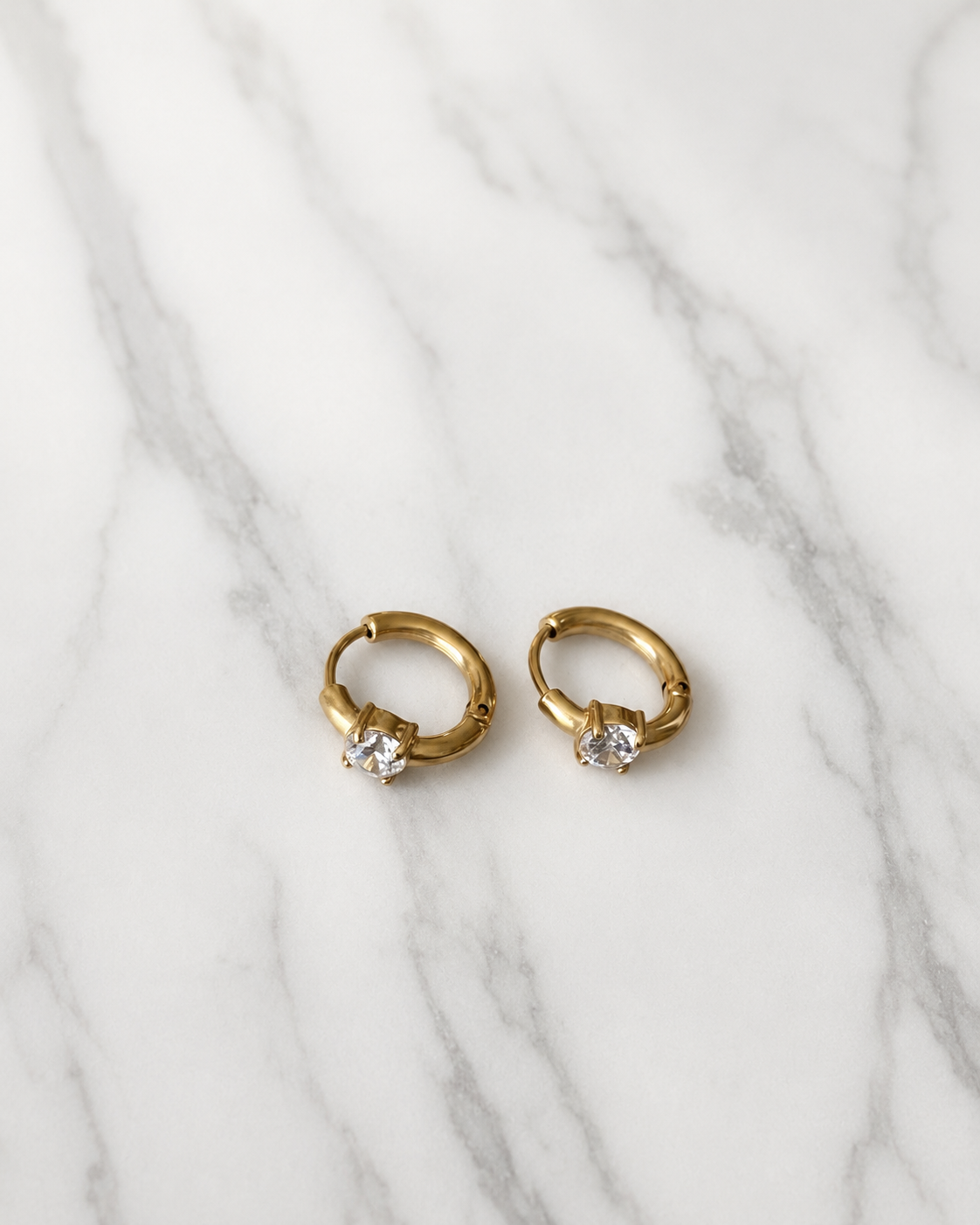 Boucles d'oreilles "Solitaire Doré"
