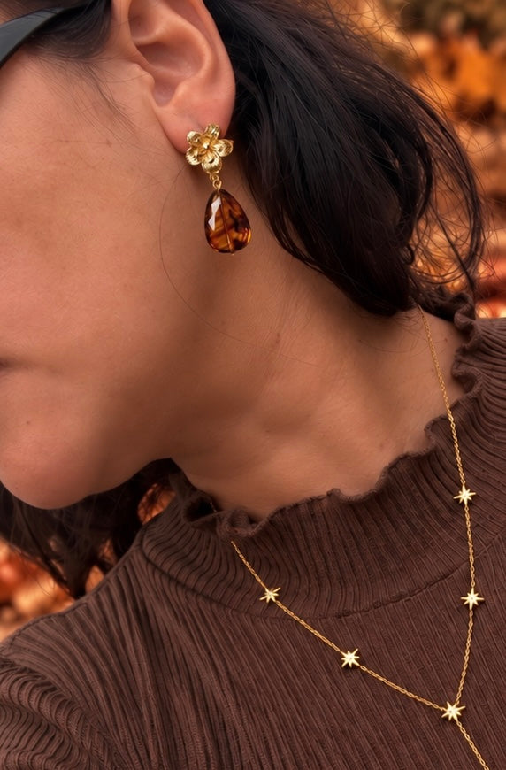 Boucles d'oreilles Fleur d’Ambre