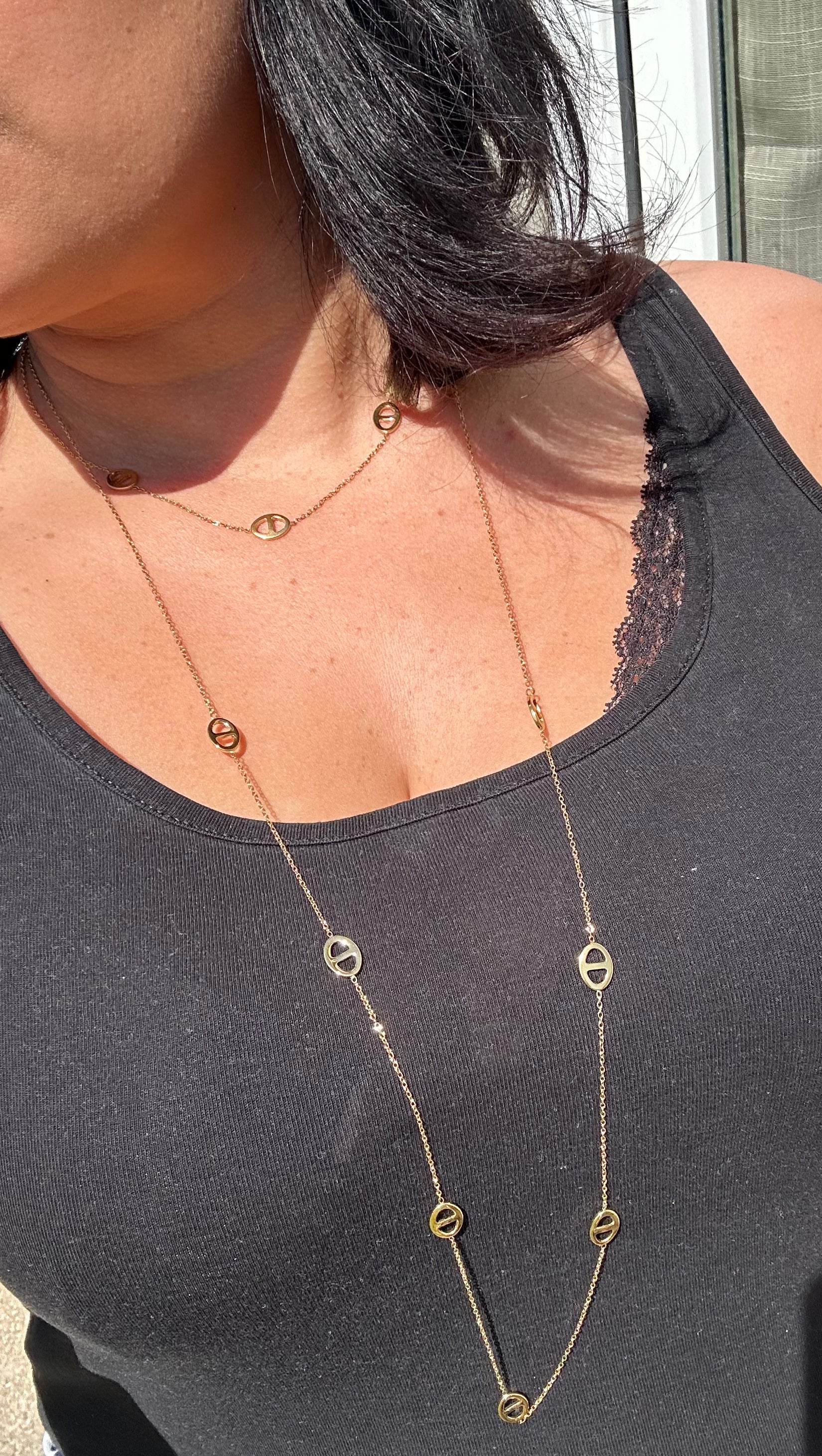 Collier Double Rang Épure Géométrique