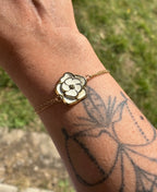 Bracelet Fin Camélia Blanc