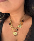 Collier "Aura Solaire" – Accumulation Céleste & Éclats Ambrés