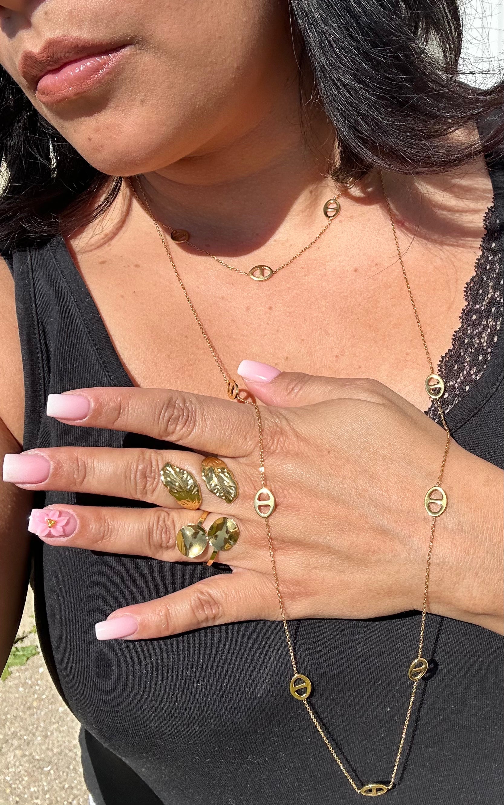 Collier Double Rang Épure Géométrique