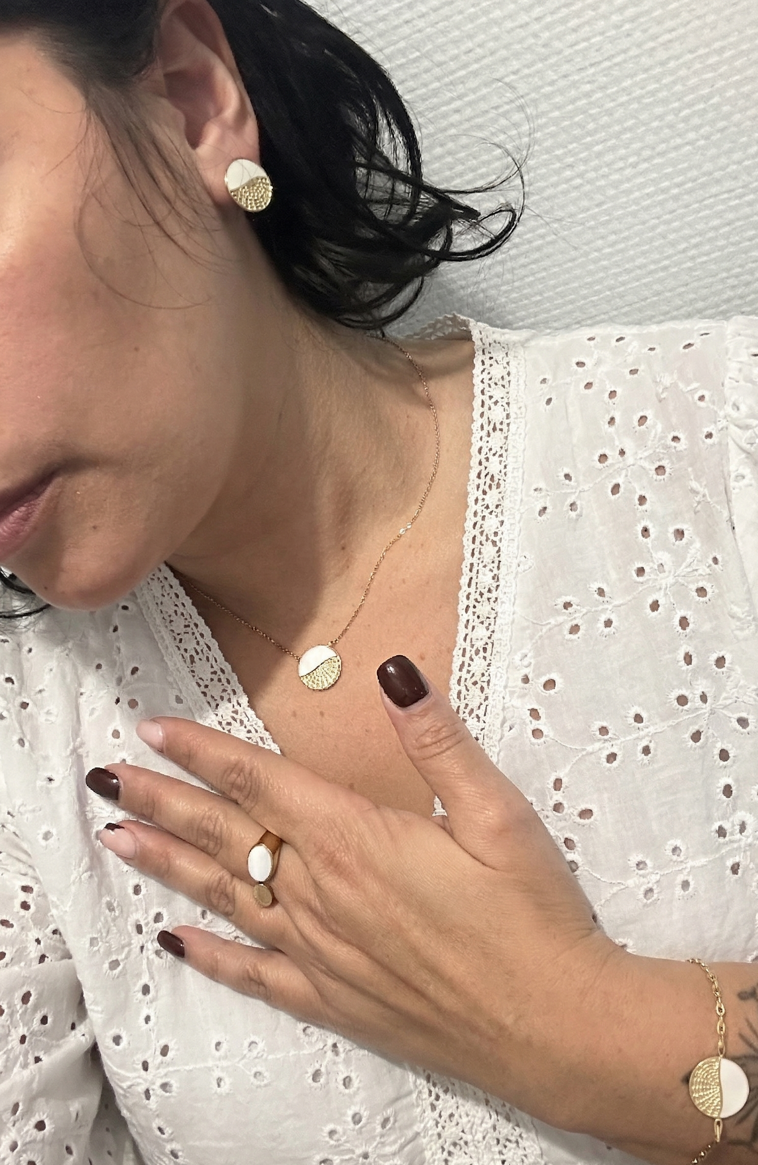 Boucles d'oreilles Horizon Alba — L'Éclat Discret