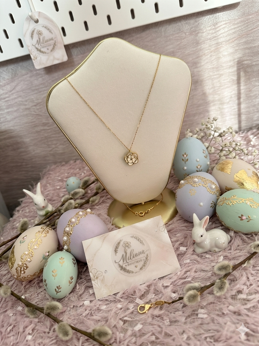 Collier Camélia Blanc