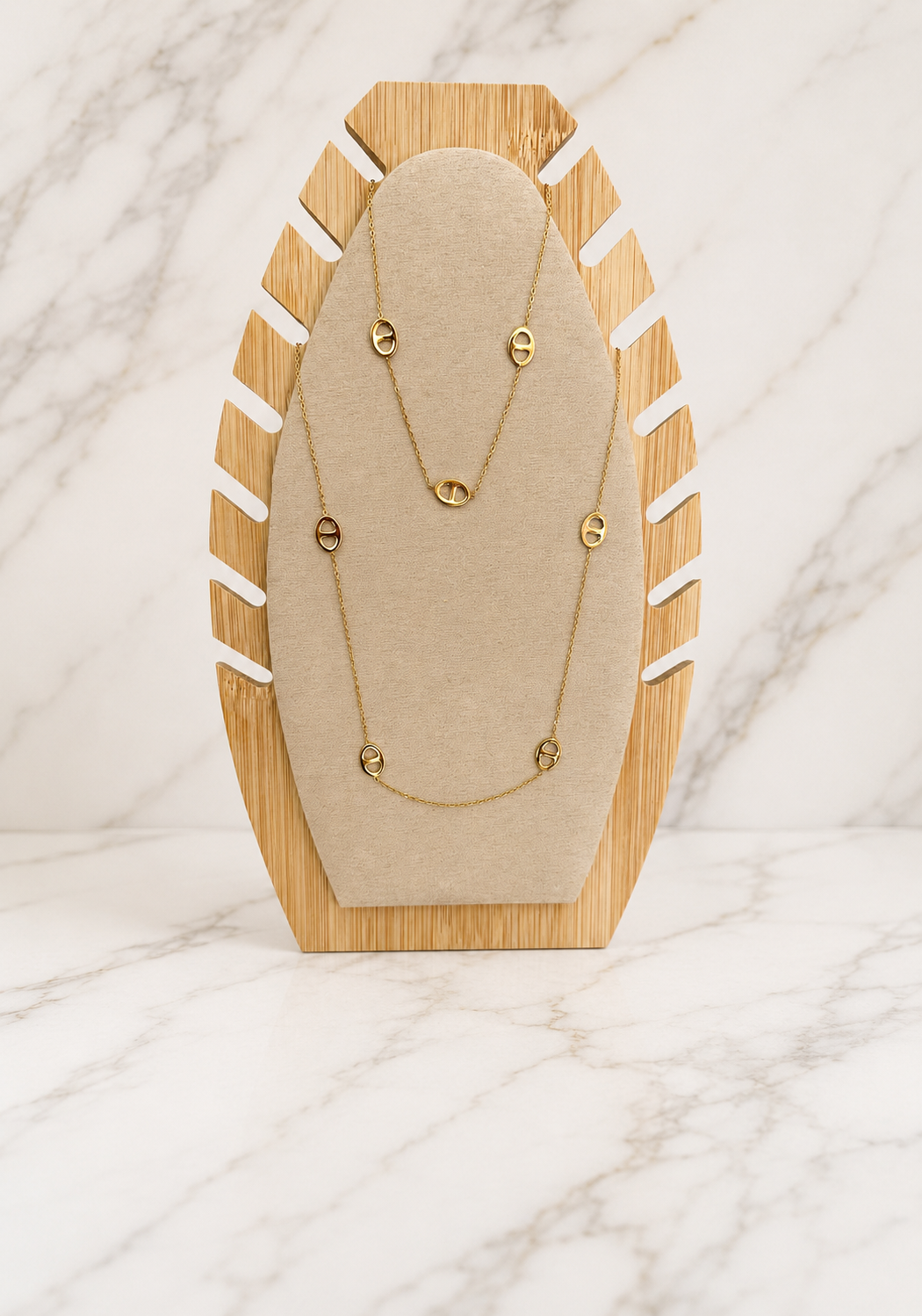 Collier Double Rang Épure Géométrique