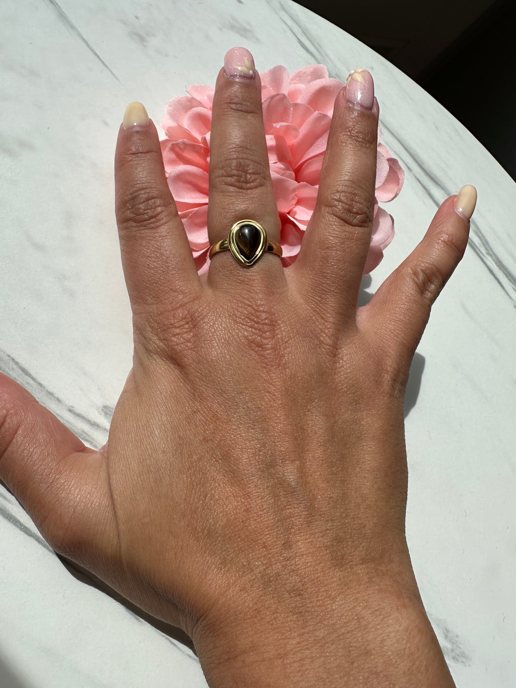Bague "Goutte Solaire" Œil de Tigre