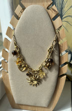 Collier "Aura Solaire" – Accumulation Céleste & Éclats Ambrés
