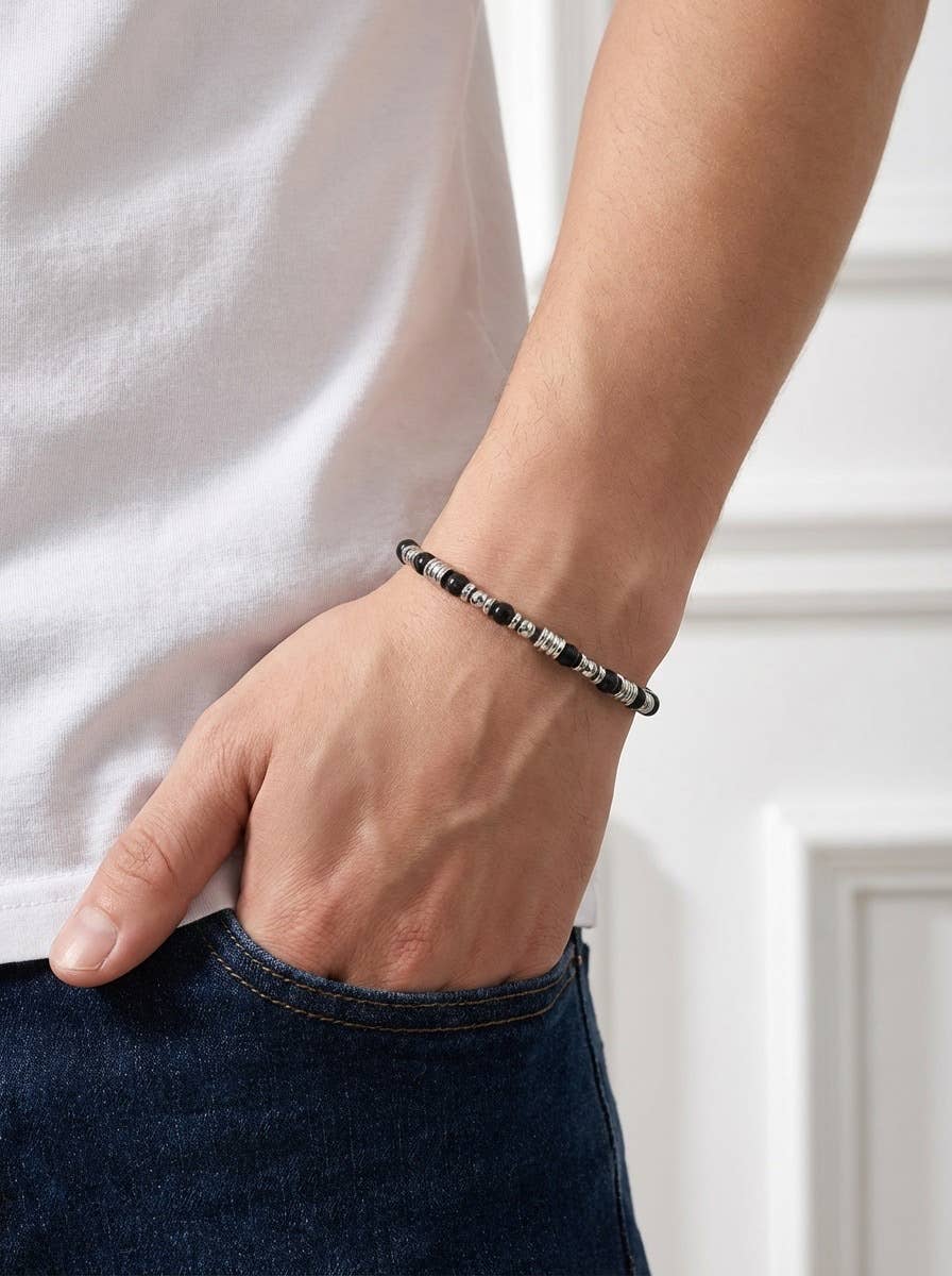 Bracelet Homme "Onyx Urbain"