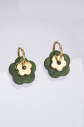 Boucles d'oreilles "Fleurs d'été" Vert Foncé