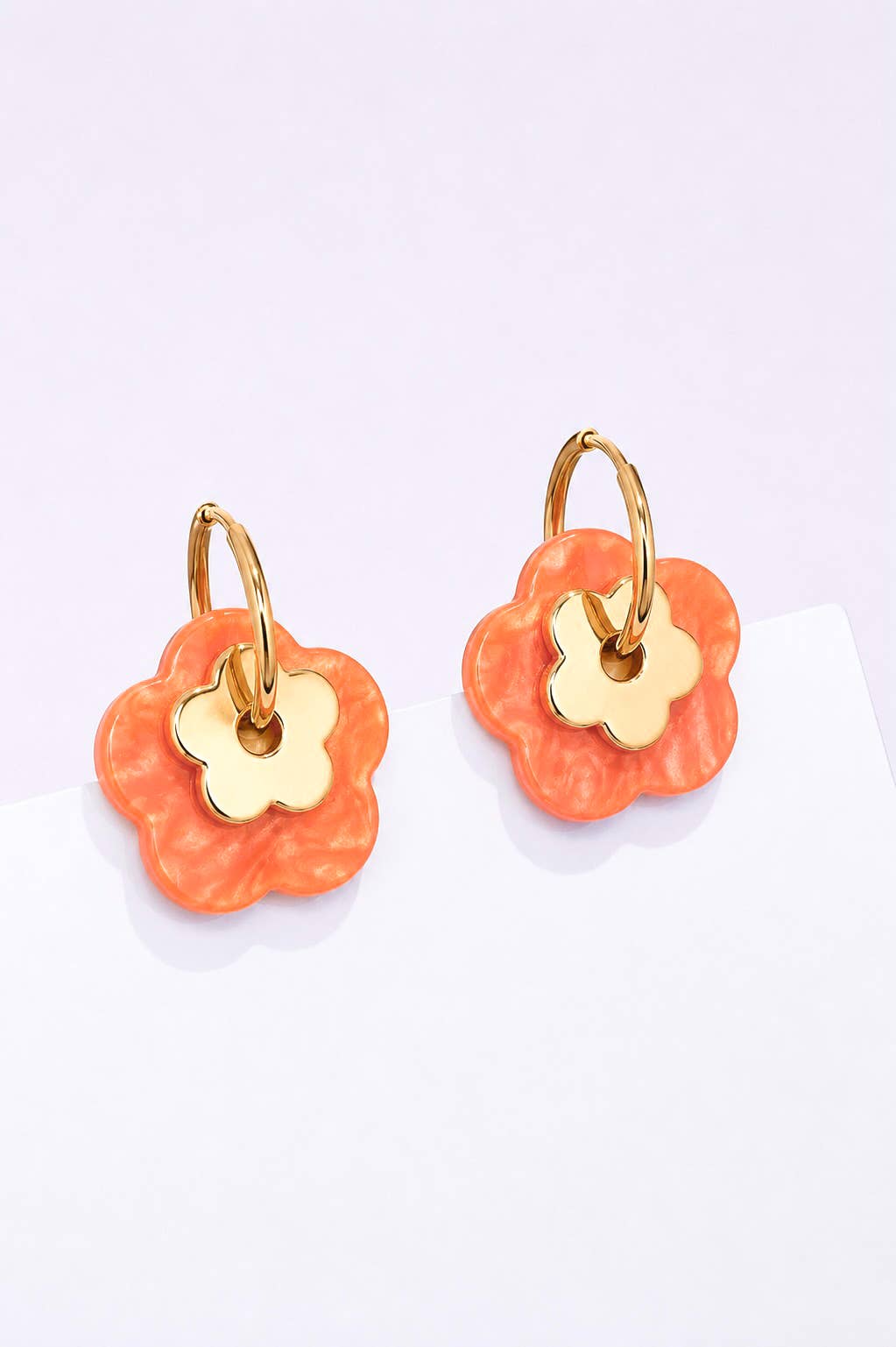 Boucles d'oreilles «Fleurs d’été» Orange