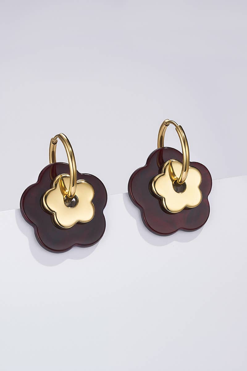 Boucles d'oreilles "Fleurs d'été" Rouge Cerise