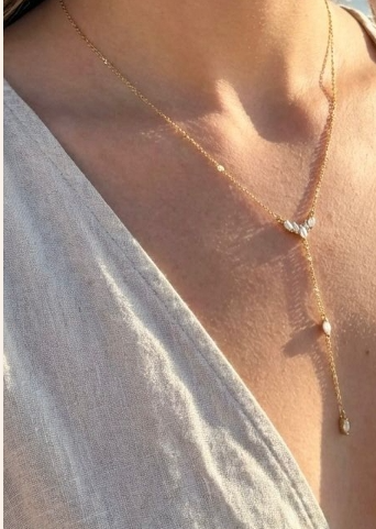 Collier "Aura Marquise" – Gouttes de Lumière & Versatilité